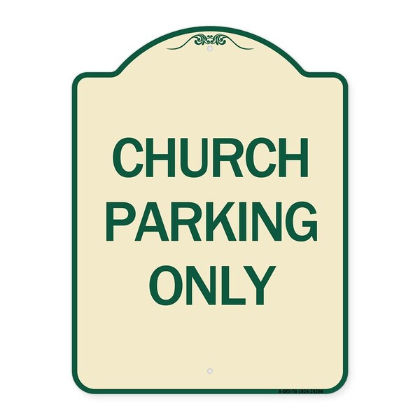 Signmission Church Parking Only Heavy-Gauge Aluminum Architectural Sign A-DES-TG-1824-24264 - main